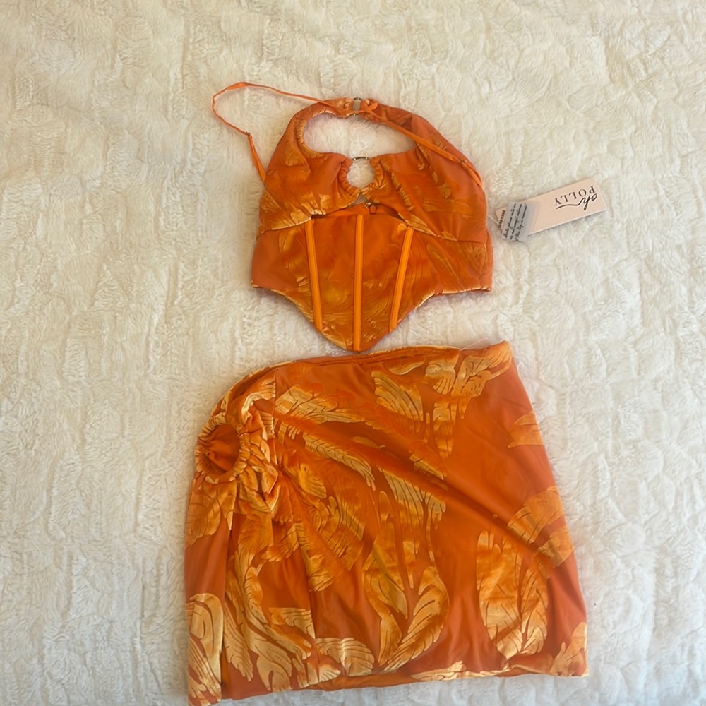 Oh Polly Orange Set - Crop top and skirt. New with tags! Size US 6 UK 10